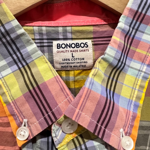 Bonobos Plaid Button Down, Size Large, Standard Fit - Picture 3 of 6